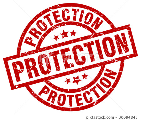 protection round red grunge stamp-插圖素材 [30094843] - PIXTA圖庫