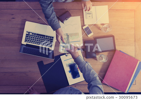 Businessman paid business.Sales compensation. 30095673