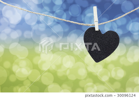 Black Heart hung on hemp rope. Black Heart hung on hemp rope. 30096124