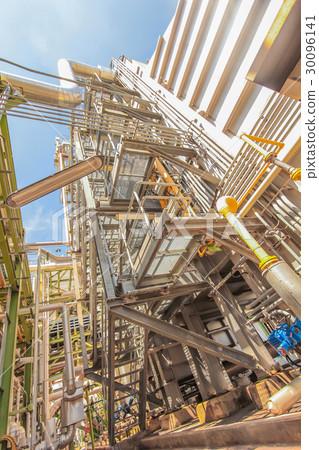 Gas turbine electrical power plant with blue sky Gas turbine electrical power plant with blue sky 30096141