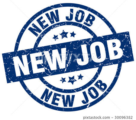 new job blue round grunge stamp 30096382