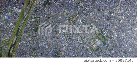 A genuine bird's-eye view / From the Komazawa Park, etc. in the equal force direction, Aerial view 30097143