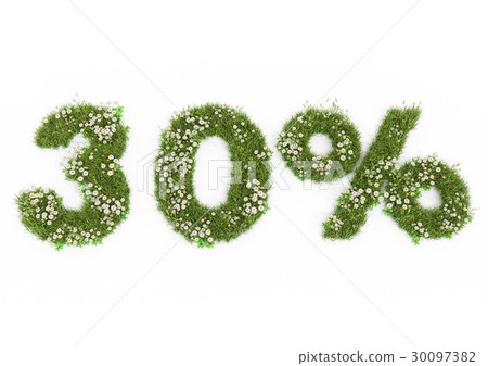 3D rendering of grass 30 percent discount isolated 30097382