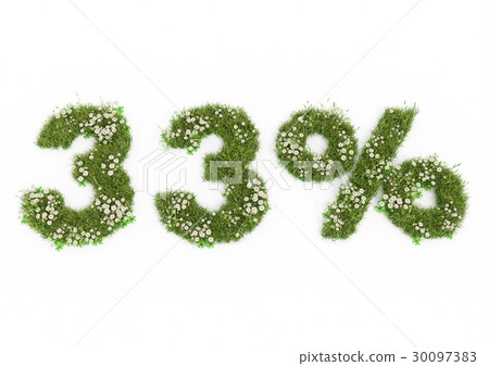 3D rendering of grass 33 percent discount isolated 3D rendering of grass 33 percent discount isolated 30097383