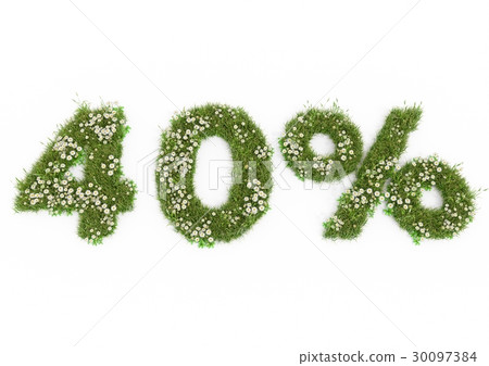 3D rendering of grass 40 percent discount isolated 3D rendering of grass 40 percent discount isolated 30097384