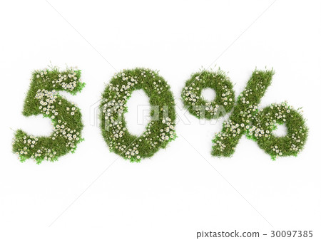 3D rendering of grass50 percent discount isolated 30097385