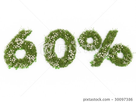 3D rendering of grass 60 percent discount isolated 3D rendering of grass 60 percent discount isolated 30097386