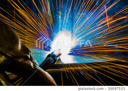 Industrial steel welder in factory technical, Industrial steel welder in factory technical, 30097533