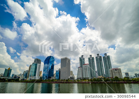 the landscape of the building in bangkok thailand. 30098544