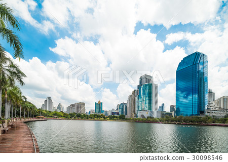 the landscape of the building in bangkok thailand. 30098546