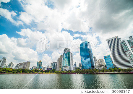 the landscape of the building in bangkok thailand. 30098547