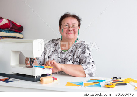 patchwork and quilting in the workshop of a tailor 30100470