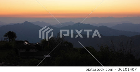 Sunset view from Baglungpani, Nepal. Sunset view from Baglungpani, Nepal. 30101407