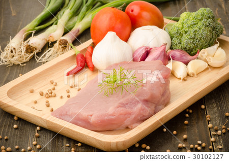 Raw pork with vegetables for cooking 30102127