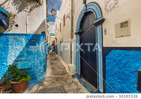 Narrow alley in Medina Rabat, Morocco Narrow alley in Medina Rabat, Morocco 30103326