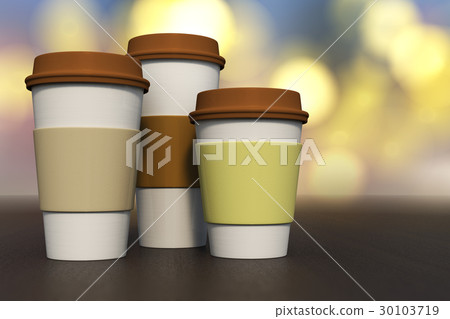 3d rendering of a set of coffee cup various size 30103719