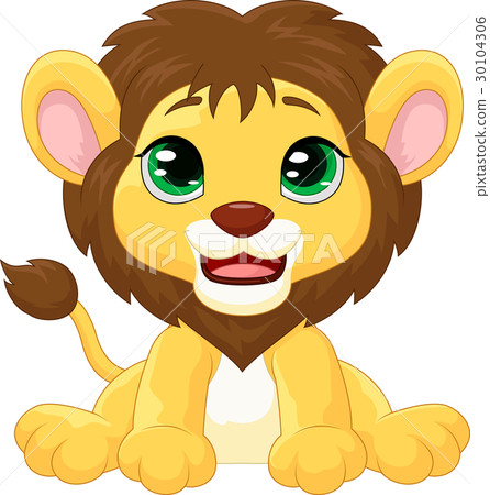 Cute lion cartoon 30104306