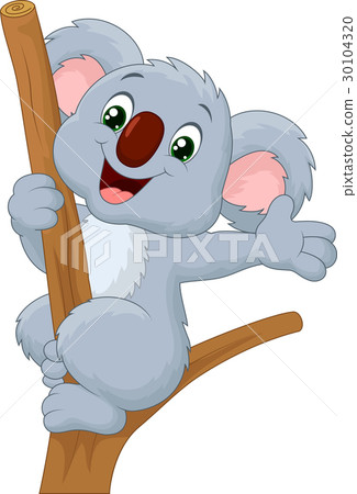 Cute koala waving hand 30104320