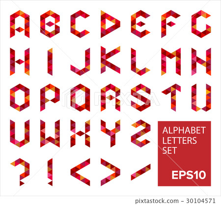 Alphabet letters set in modern polygonal Alphabet letters set in modern polygonal 30104571