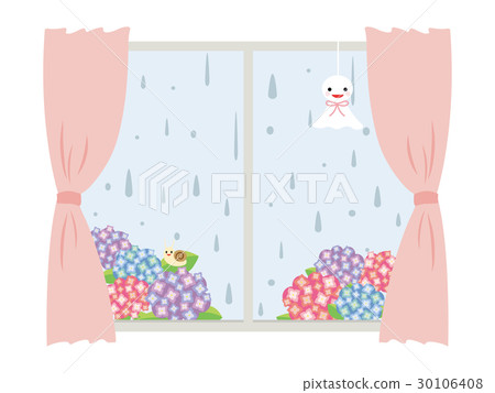 Rainy season hydrangea and windows 30106408