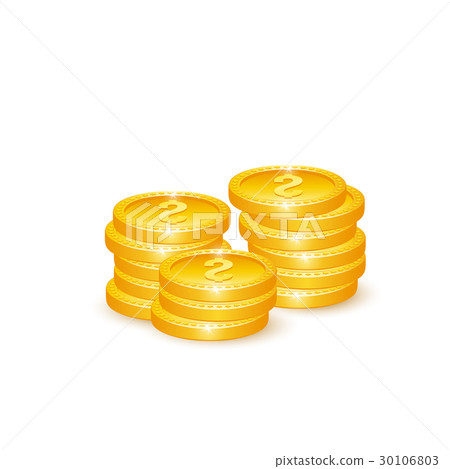Realistic 3d golden coins. 30106803