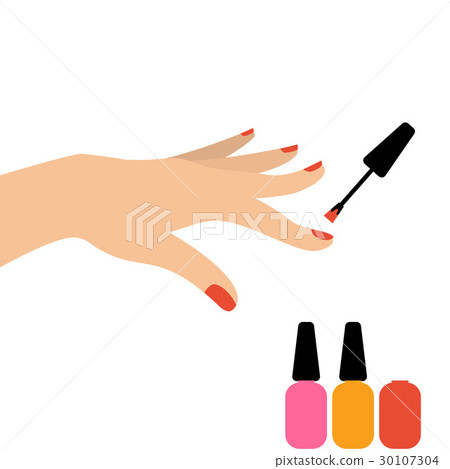 Making manicure on female hand 30107304