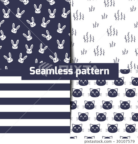 Navy color seamless pattern set 30107579