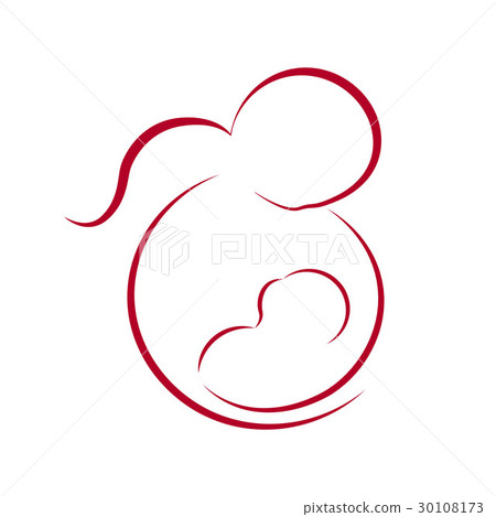 Stylized image of breastfeeding woman with baby Stylized image of breastfeeding woman with baby 30108173