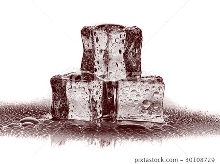 ice chocolate cubes isolated on white background ice chocolate cubes isolated on white background 30108729