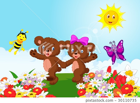 Happy cartoon bear 30110735