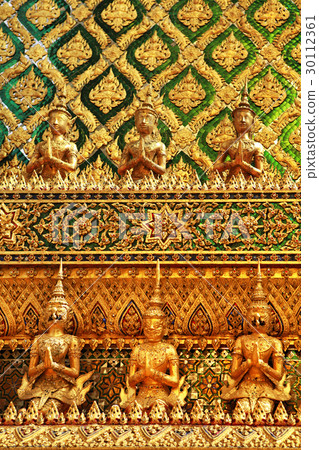 part of wall in Wat Phra Kaeo temple part of wall in Wat Phra Kaeo temple 30112361
