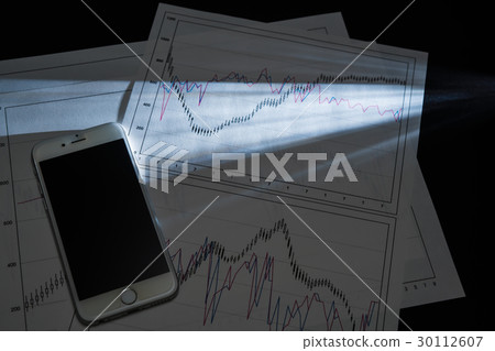 Smartphone and candle chart chart Smartphone and candle chart chart 30112607