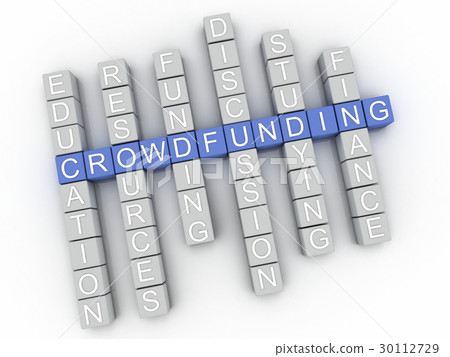 3d image Crowdfunding issues concept word cloud 30112729