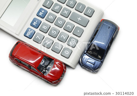 Blue and red car with calculator Blue and red car with calculator 30114020