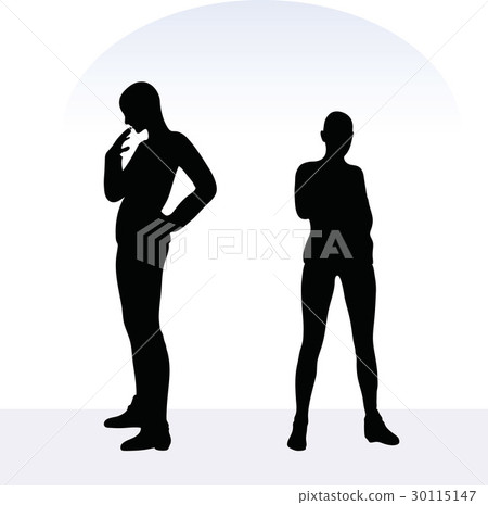woman in anxious pose on white background woman in anxious pose on white background 30115147