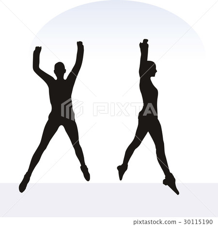woman in excited pose on white background woman in excited pose on white background 30115190