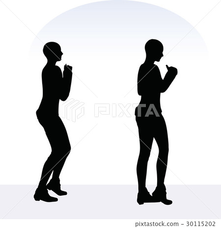 woman in happy pose on white background 30115202