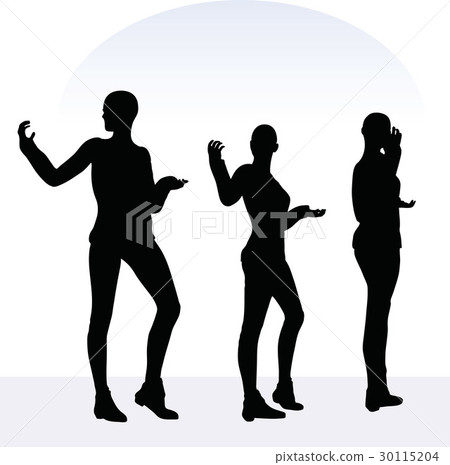 woman in happy pose on white background 30115204