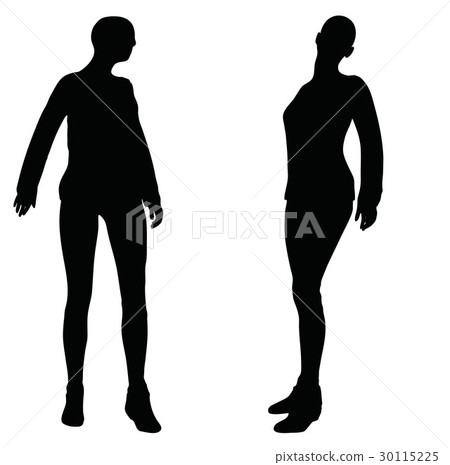 woman in sorrowful pose on white background 30115225