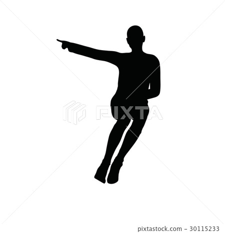 woman in stern pose on white background 30115233