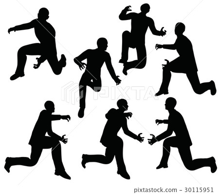 businessman silhouette in super power pose 30115951