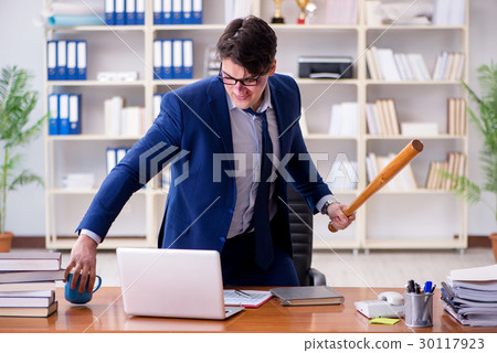 The angry aggressive businessman in the office The angry aggressive businessman in the office 30117923