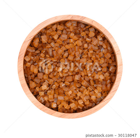 Brown rock sugar isolate on white background Brown rock sugar isolate on white background 30118047