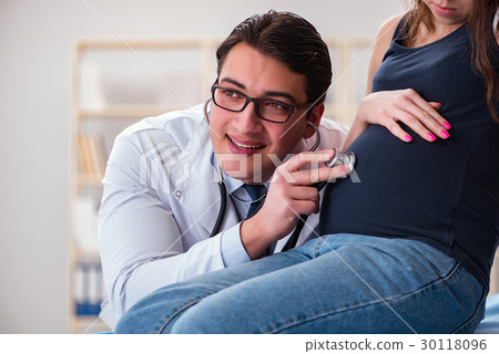 The doctor examining pregnant woman patient 30118096