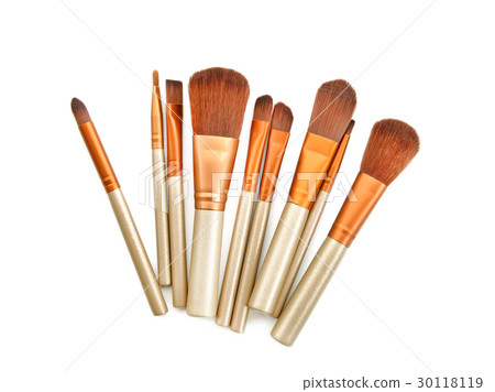 set of isolated make-up brushes set of isolated make-up brushes 30118119