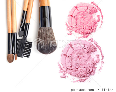 Cosmetic powder brush circle and crushed blush  30118122