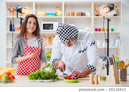 The food cooking tv show in the studio 30118421