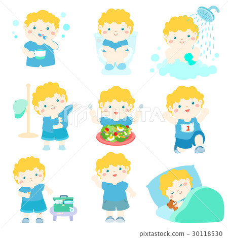 Healthy hygiene for boy cartoon vector 30118530