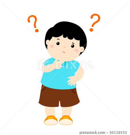 boy black hair wondering cartoon character vector boy black hair wondering cartoon character vector 30118533