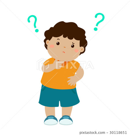 boy brown skin wondering cartoon character vector boy brown skin wondering cartoon character vector 30118651